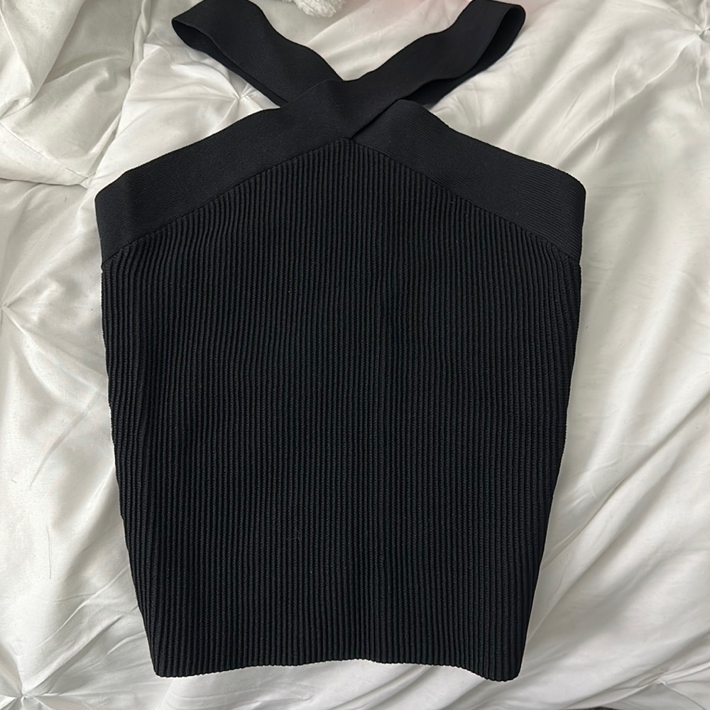 ARITZIA ribbed cross neck top ( not cropped )